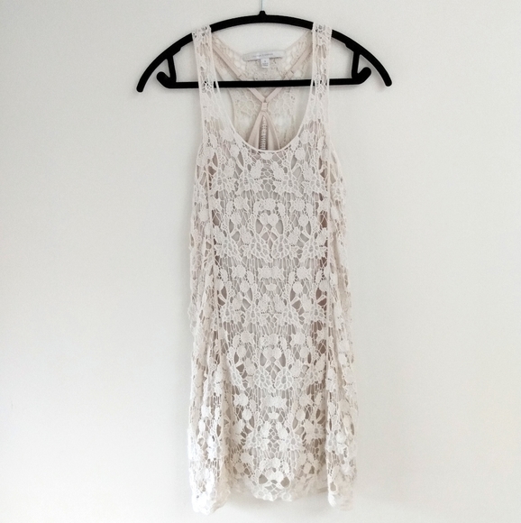 LC Lauren Conrad Dresses & Skirts - LC Lauren Conrad Ivory Racerback Crochet Dress
